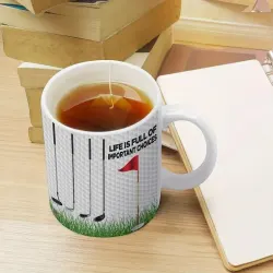Golf-Themed Ceramic Mug - Double-Sided Coffee Cup - 11oz