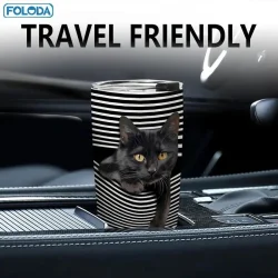 Black Whisker Cat 20 oz Insulated Stainless Steel Tumbler