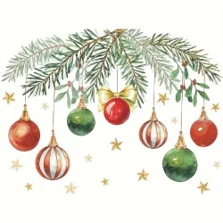 Christmas Leaf Light Ball Toilet Sticker, Detachable
