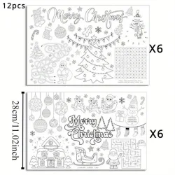 12pcs Santa Claus Place Mats -