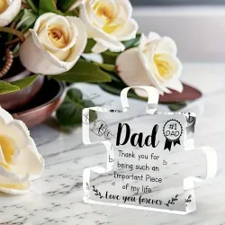 Best Dad Puzzle-Shaped Plaque - Acrylic