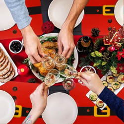 50pcs Red Santa Belt Paper Placemats for Christmas