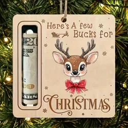 Christmas Tree Money Holder Ornament with Cash Slot