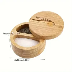 Bamboo Salt and Pepper Shaker Set with Spoon