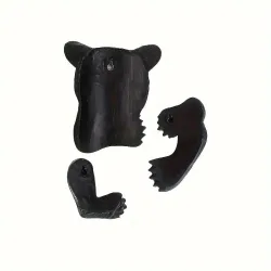 Black Art Deco Bear Tree Hugger Sculpture for Garden