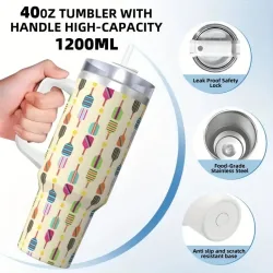 Pickleball Extra Large Insulated Stainless Steel Tumbler - 40oz