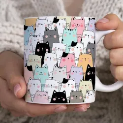 Cats, cats, cats - 11oz ceramic Mug for Cat Lover