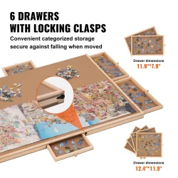 1500 Piece Puzzle Board with 6 Drawers and Cover