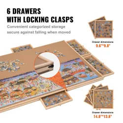 2000 Piece Puzzle Board with 6 Drawers and Cover