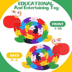 Alphabet Jigsaw Puzzle Building Blocks Snail Animals