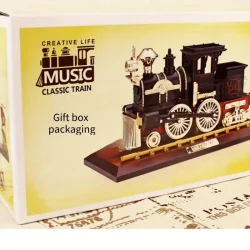 Enchanted Vintage Train Music Box Ornament