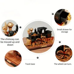 Enchanted Vintage Train Music Box Ornament