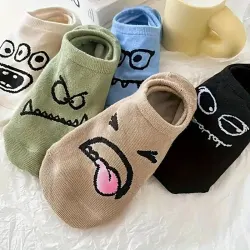 5 Pairs Cartoon Print Socks