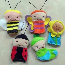 10 Mini Animal Finger Puppets Set