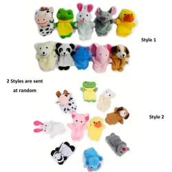10 Mini Animal Finger Puppets Set