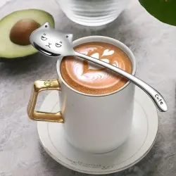 4 Whimsical Long Tail Cat Tea Spoons