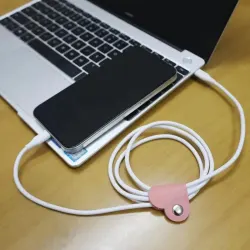 8pcs Heart-Shaped Faux Leather Cable Organizers