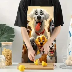 Cartoon Puppy Design Dog Lovers Apron