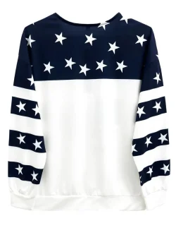 American Flag Print Quarter Zip Sweatshirt