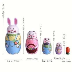Wooden Nesting Dolls - Bunnies