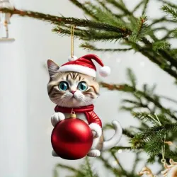 10Pcs Acrylic Cat Ornaments Set