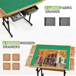 Puzzle Table with Wheels, for 1500 Pieces with Drawers and Cover