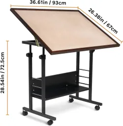 1500 Piece Tilting Puzzle Table with Cover Mat, Puzzle Board with 5 Tilt Angle & Height Adjustment