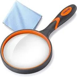 Large Magnifying Glass 10X Handheld Reading Magnifier for Seniors & Kids