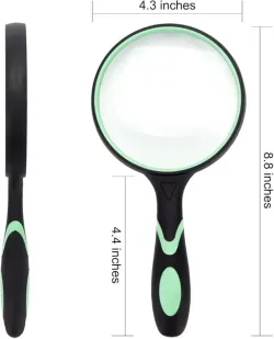 Large Magnifying Glass 10X Handheld Reading Magnifier for Seniors & Kids