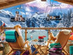 Ski Chalet Cats Jigsaw Puzzle