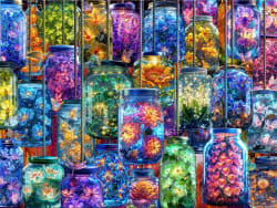 Jars Of Flowers Collage