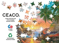 Ocean Fishing At Sunrise Landscape