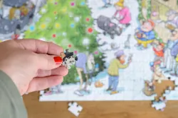 Djigsaw Vu at the Christmas Market 2 x 1000 Jigsaw Puzzles Christmas