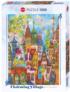 Charming Village, Red Arches Contemporary & Modern Art Jigsaw Puzzle