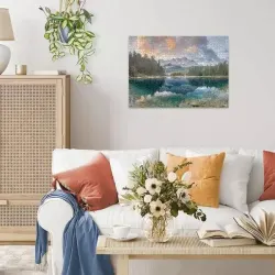 Zugspitze at the Eibsee, Germany Landscape