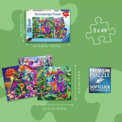 Baby Garden Dragons 3x49 Pc Puzzle Dragon