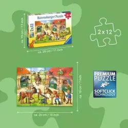 Farm & Construction Site 2x24 Pc Puzzle Construction