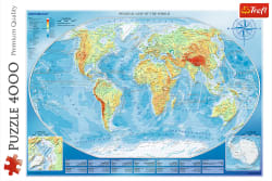 Large Physical Map of the World/Meridian - Scratch and Dent Maps & Geography