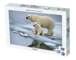 Mother and Cub Polar Bears Winter