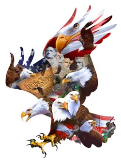 Big Shaped Puzzle - American Eagle Patriotic