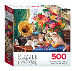 Kittens and Colorful Flowers Cats