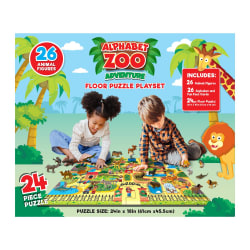 Floor Puzzle 24Pc With 26 Figures-Alphabet Zoo Adventure Animals