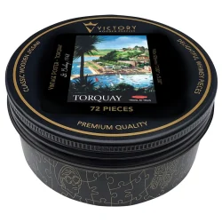 Vintage Poster - Torquay - Mini Quarter Tin Travel