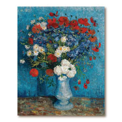 Vase With Cornflowers And Poppies Flower & Garden