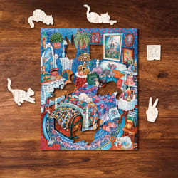 Blue Bedroom Cats MINI QT Around the House