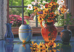 Trefl Red View Through Window Around the House