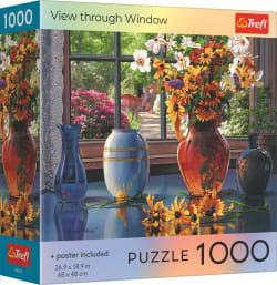 Trefl Red View Through Window Around the House