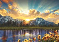 Red Grand Tetons Mountain