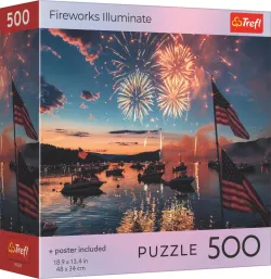 Tref Red Fireworks Illuminate Patriotic