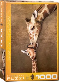 Giraffe Mother's Kiss Jungle Animals